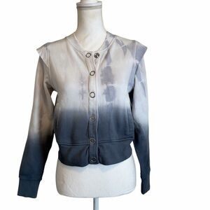 NWT Revolve 525 America gray and white ombré snap closure sweatshirt size small